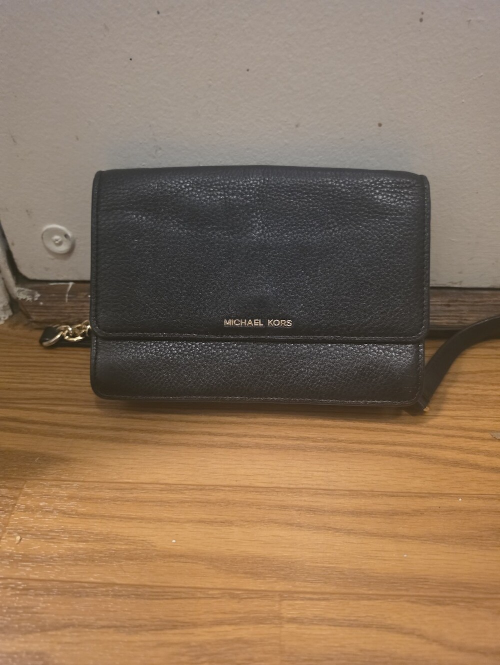 Michael Kors Black Pebbled Leather Convertible Crossbody